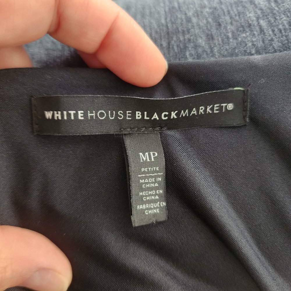 White House Black Market Black Floral Embroidered Sleeveless Dress - Picture 7 of 8